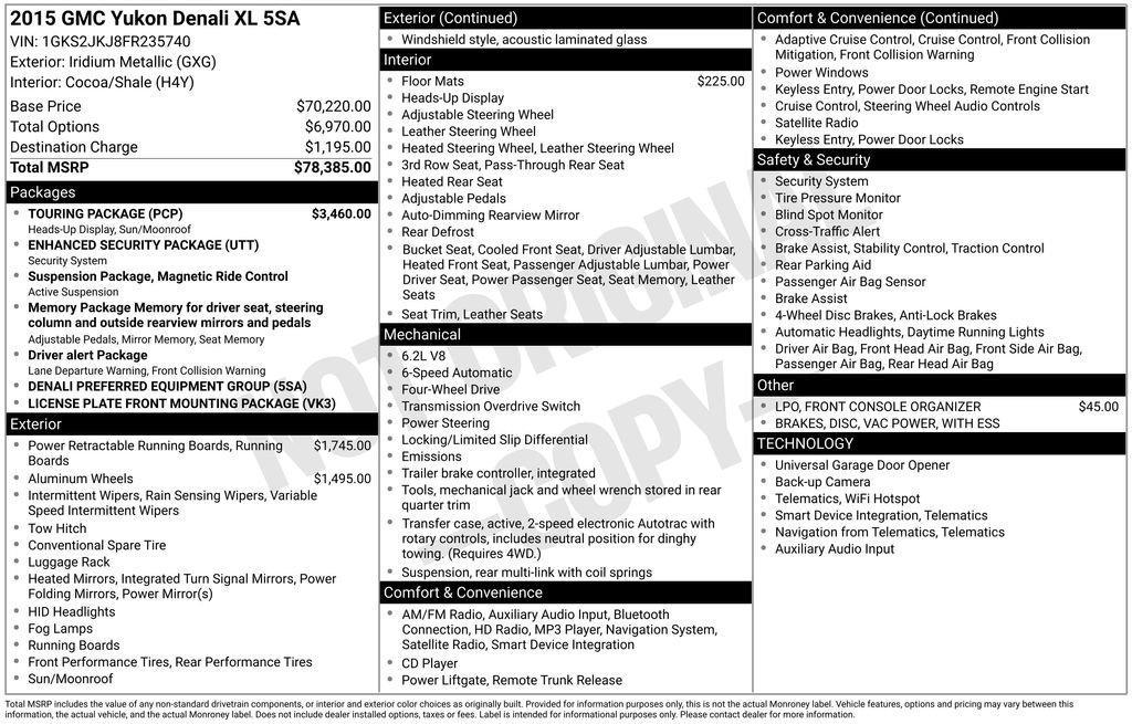 used 2015 GMC Yukon XL car, priced at $34,776