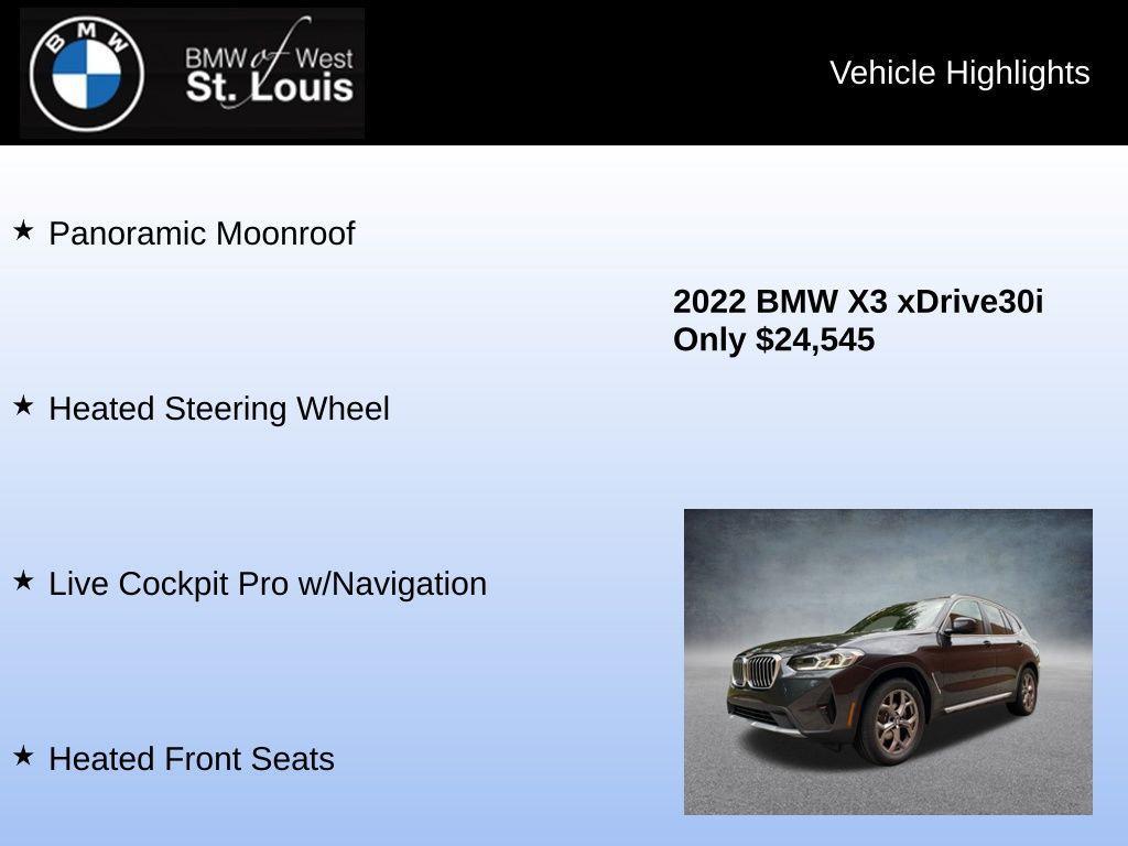 used 2022 BMW X3 car, priced at $24,545