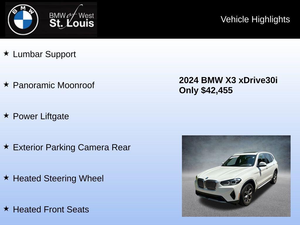 used 2024 BMW X3 car, priced at $40,959