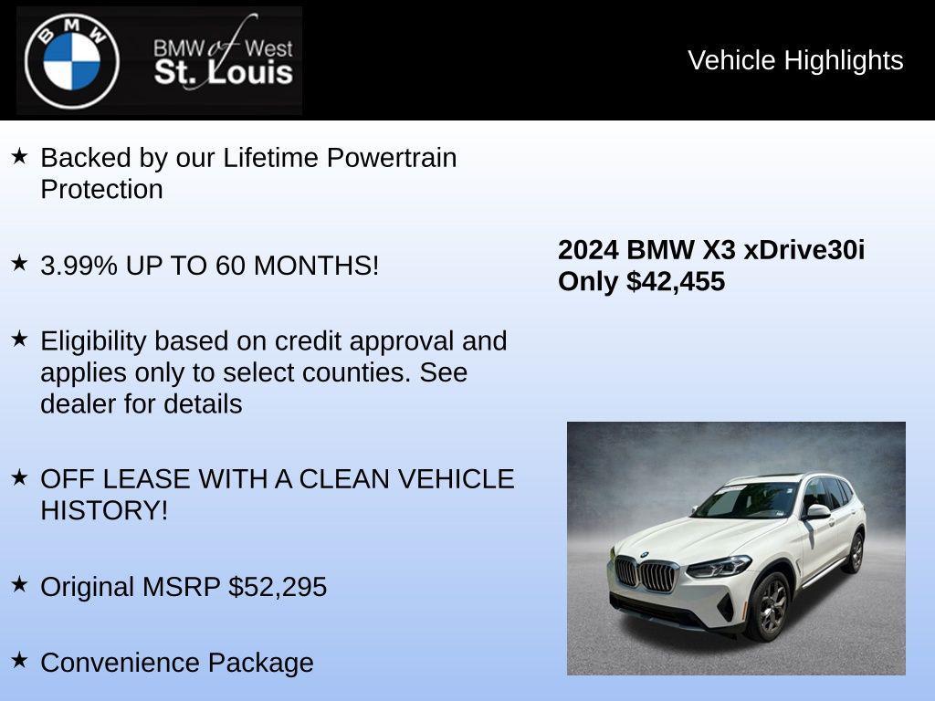 used 2024 BMW X3 car, priced at $40,959