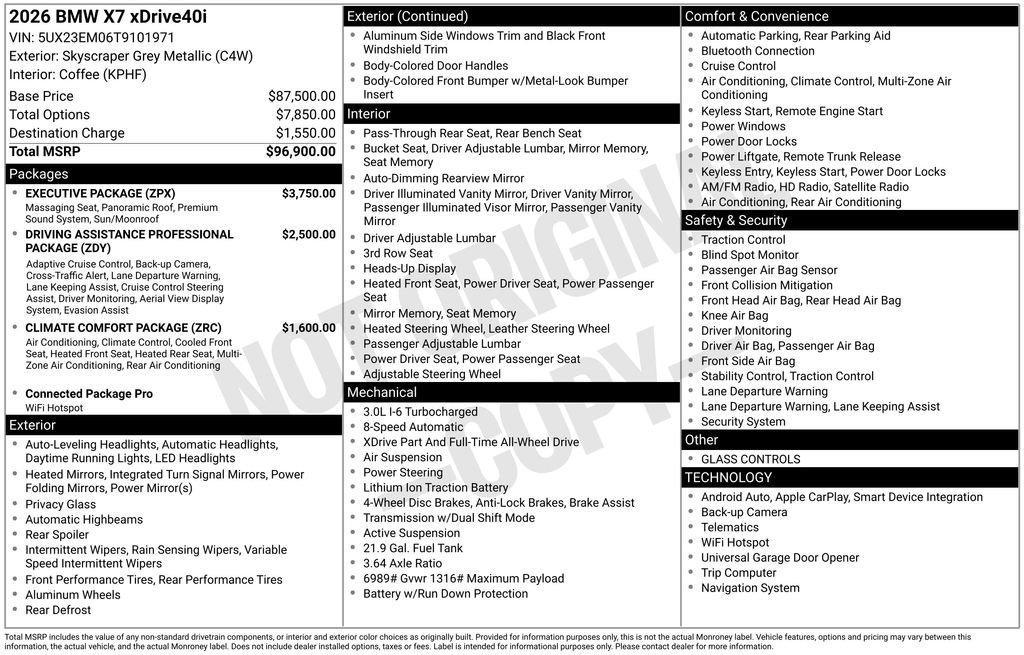 used 2026 BMW X7 car, priced at $87,065