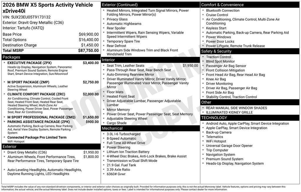 used 2026 BMW X5 car, priced at $79,227