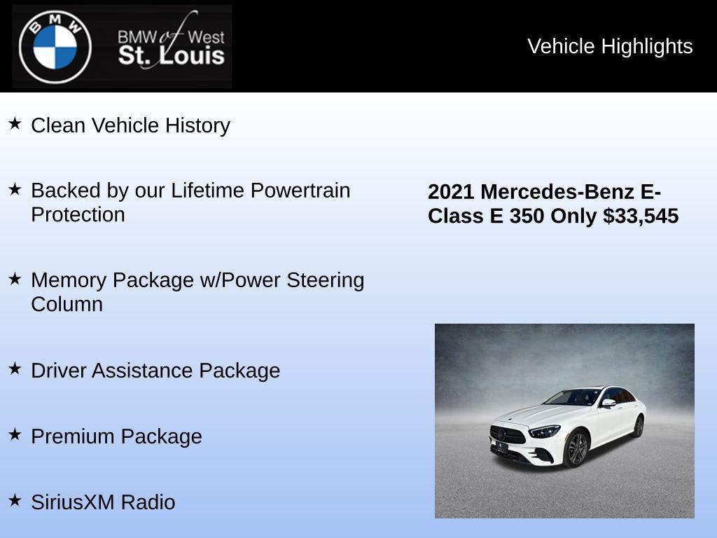 used 2021 Mercedes-Benz E-Class car, priced at $31,357