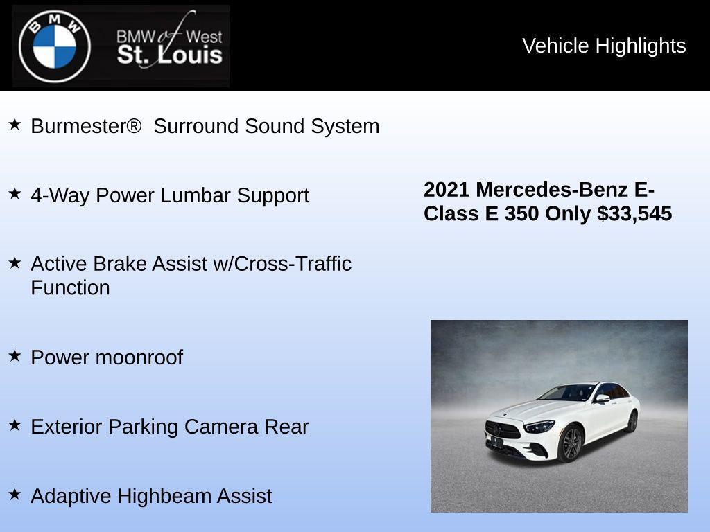 used 2021 Mercedes-Benz E-Class car, priced at $31,357