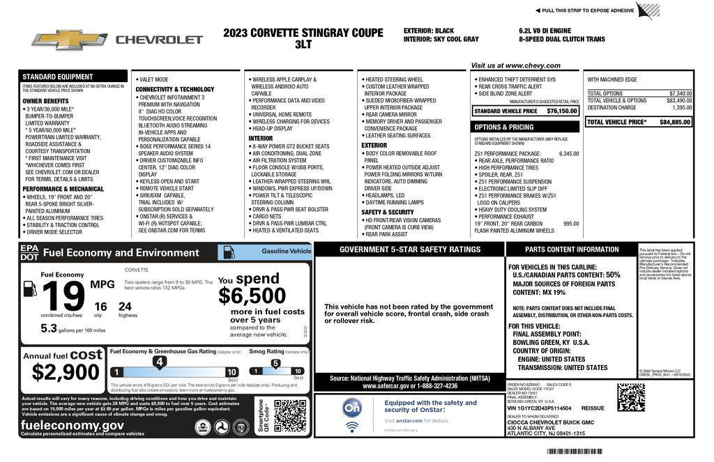 used 2023 Chevrolet Corvette car, priced at $68,993