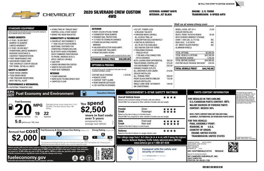 used 2020 Chevrolet Silverado 1500 car, priced at $23,993