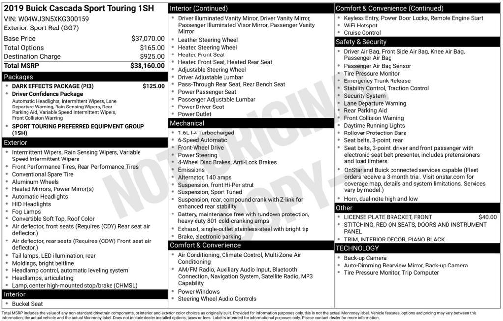 used 2019 Buick Cascada car, priced at $20,793