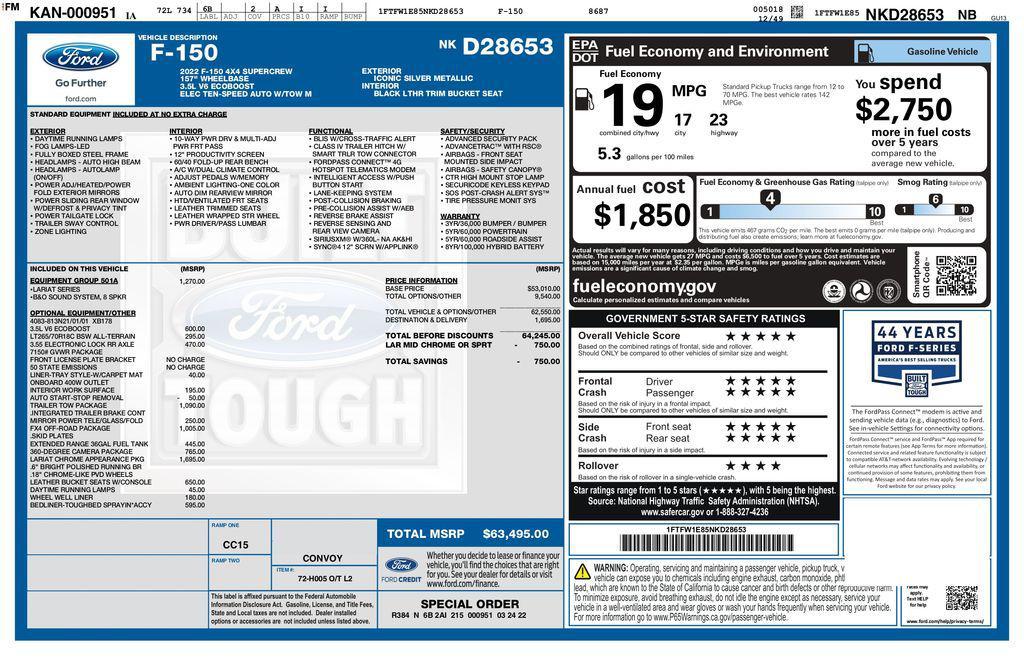 used 2022 Ford F-150 car, priced at $35,193