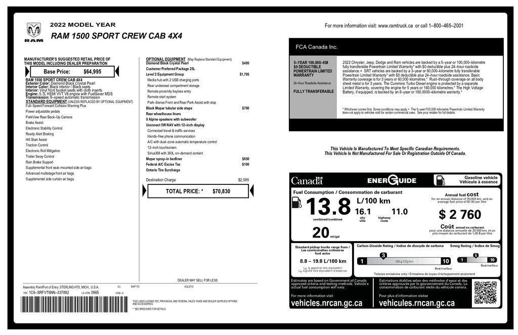 used 2022 Ram 1500 car, priced at $38,493