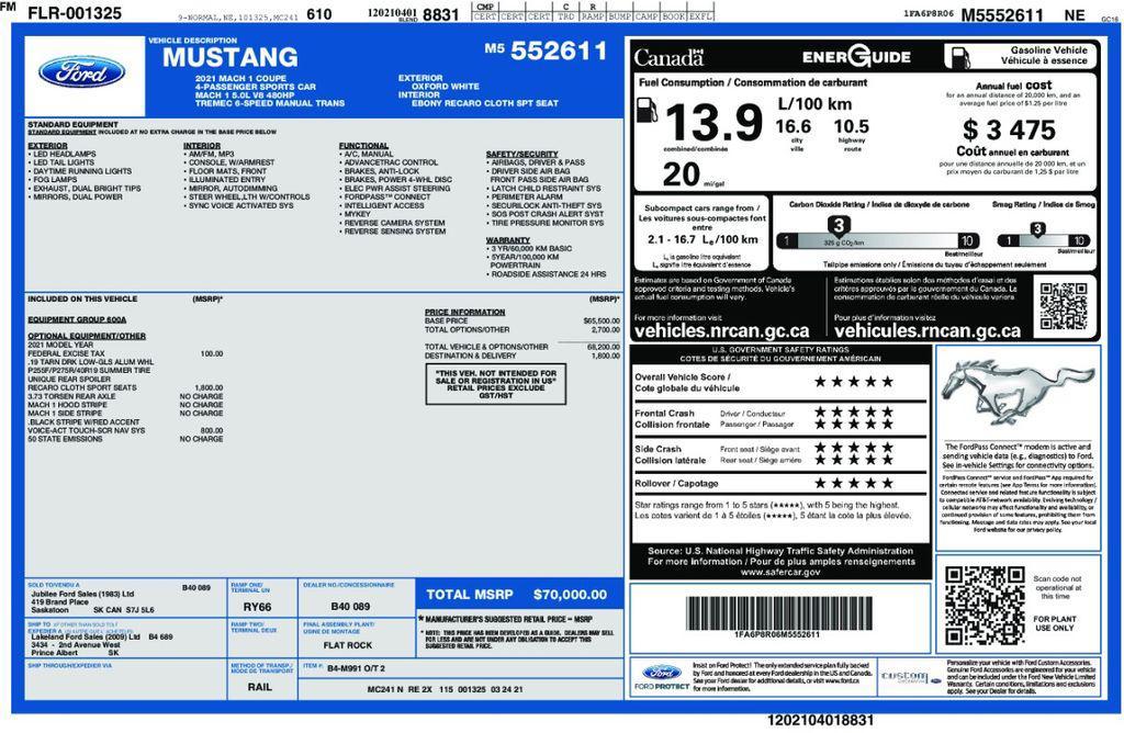 used 2021 Ford Mustang car, priced at $45,993