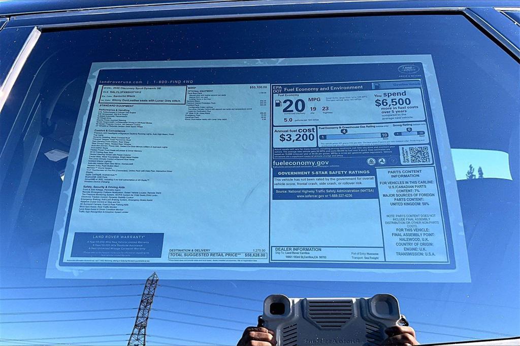 new 2025 Land Rover Discovery Sport car, priced at $58,628