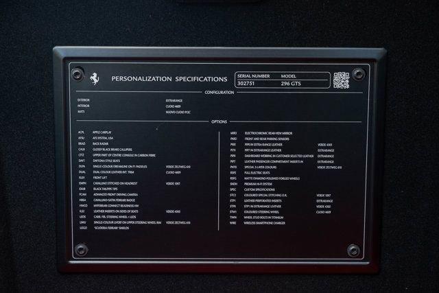 used 2024 Ferrari 296 GTS car, priced at $498,517