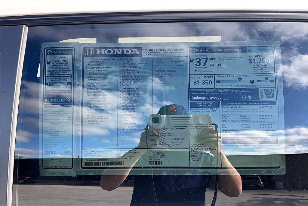 new 2026 Honda CR-V Hybrid car, priced at $44,155