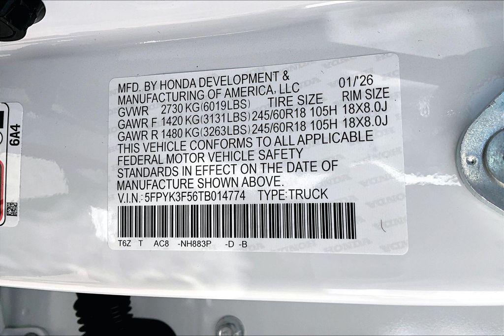 new 2026 Honda Ridgeline car, priced at $46,145