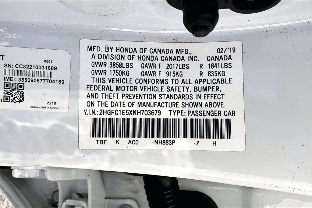 used 2019 Honda Civic Si car, priced at $23,709