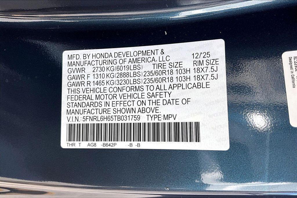 new 2026 Honda Odyssey car, priced at $45,685