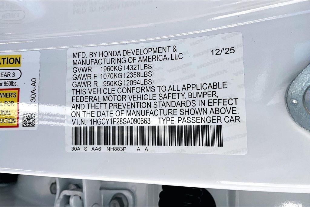 new 2025 Honda Accord car, priced at $29,945