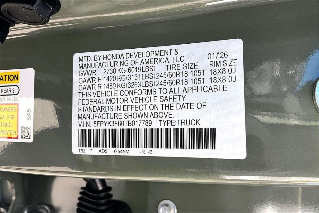 new 2026 Honda Ridgeline car, priced at $47,945