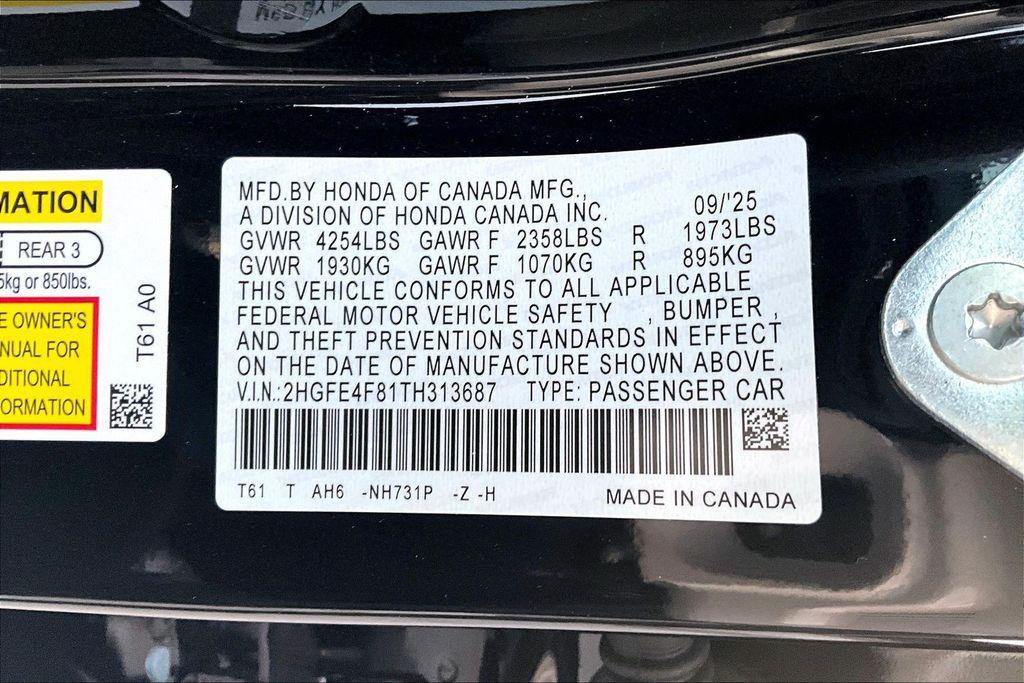 new 2026 Honda Civic Hybrid car, priced at $33,490