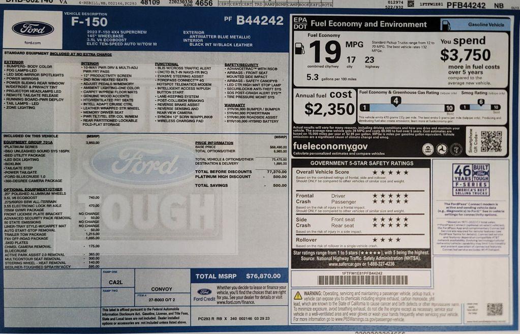 used 2023 Ford F-150 car, priced at $48,982