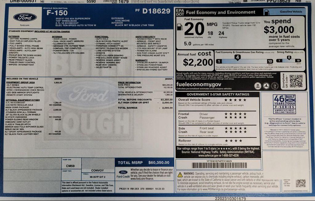 used 2023 Ford F-150 car, priced at $44,982