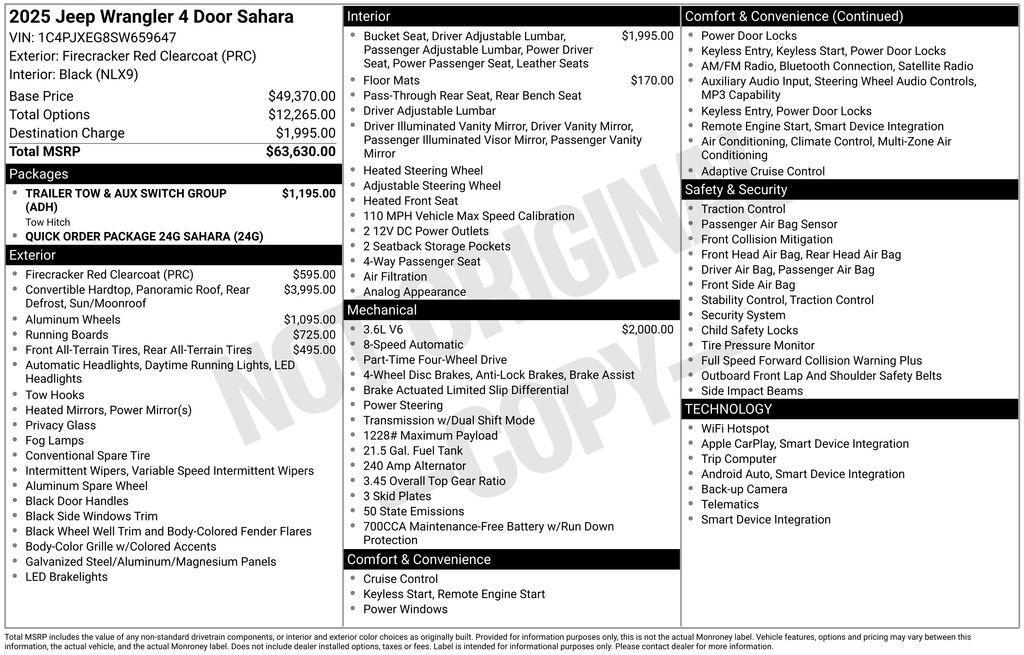 new 2025 Jeep Wrangler car, priced at $53,601