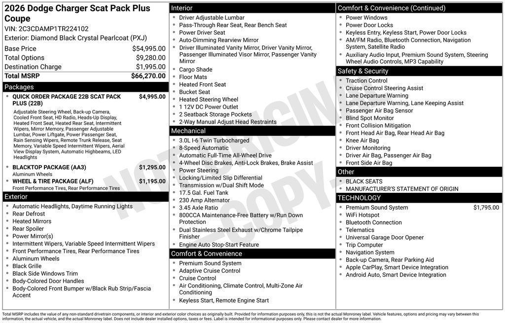 new 2026 Dodge Charger car, priced at $62,944