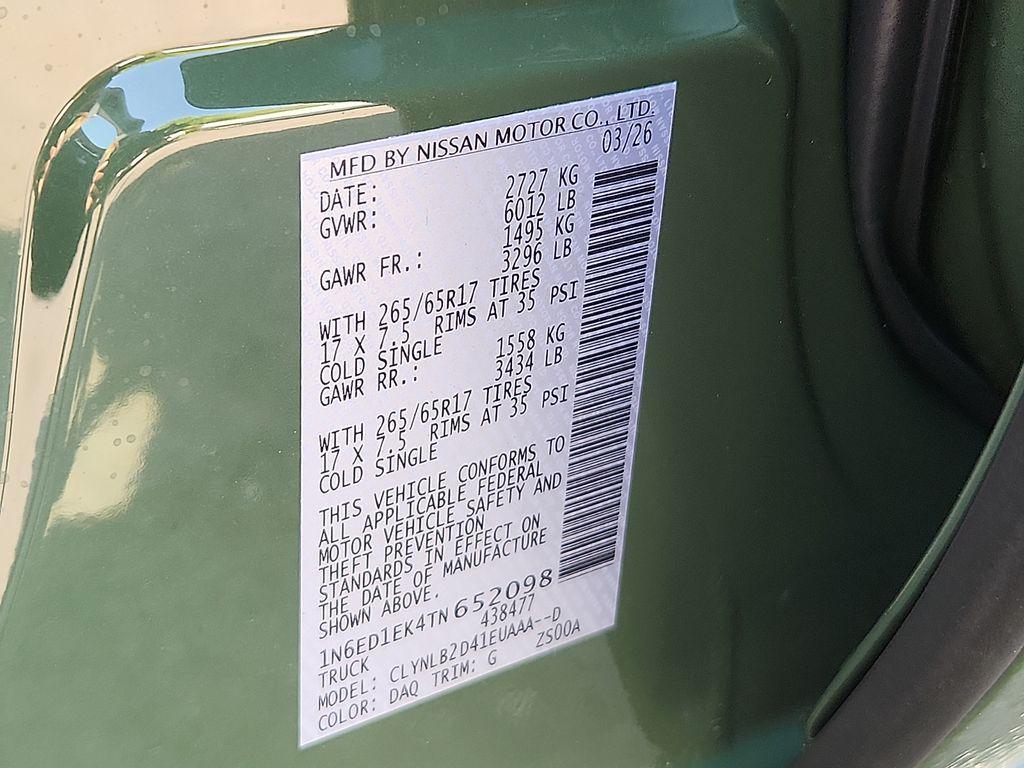 new 2026 Nissan Frontier car, priced at $39,132