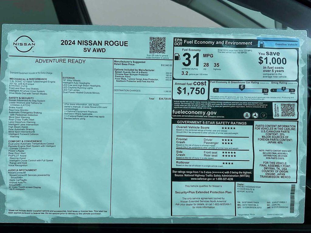 new 2024 Nissan Rogue car, priced at $34,730