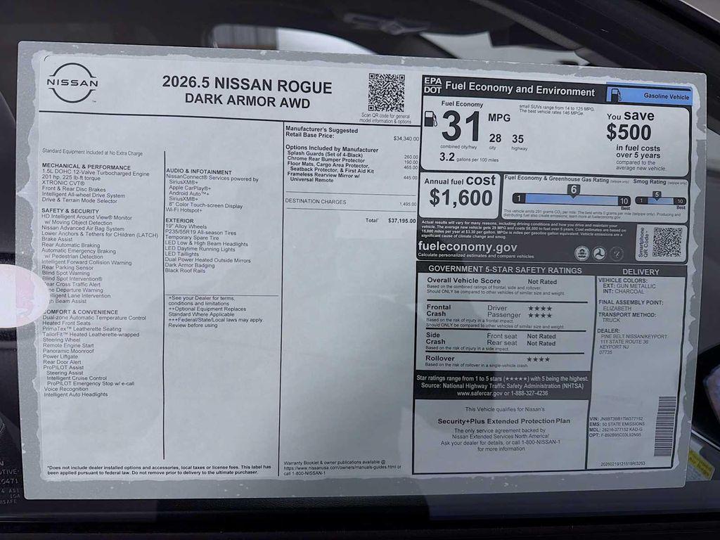 new 2026 Nissan Rogue car, priced at $35,074