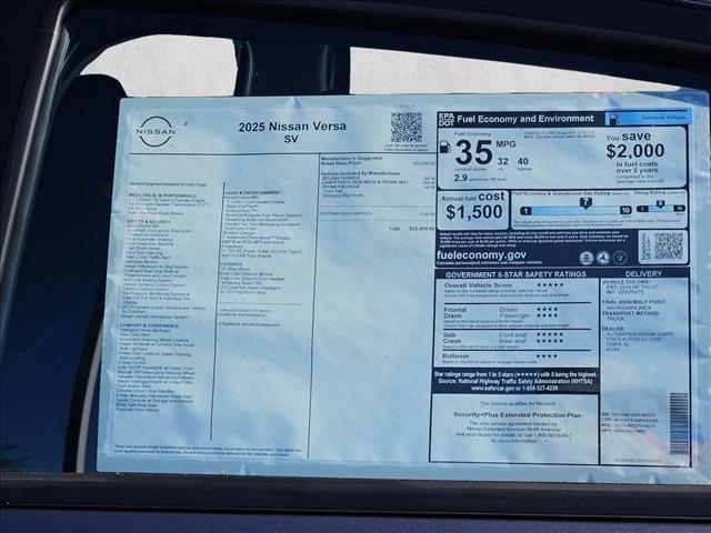 new 2025 Nissan Versa car, priced at $18,245