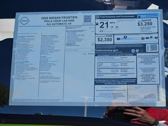 new 2026 Nissan Frontier car, priced at $37,958