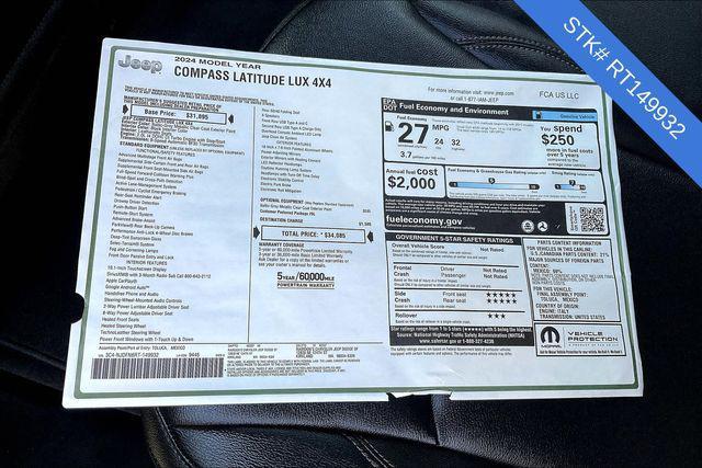 new 2024 Jeep Compass car, priced at $34,085