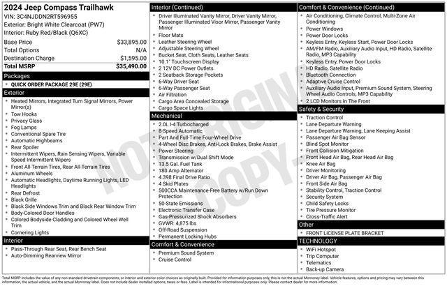 used 2024 Jeep Compass car, priced at $22,250