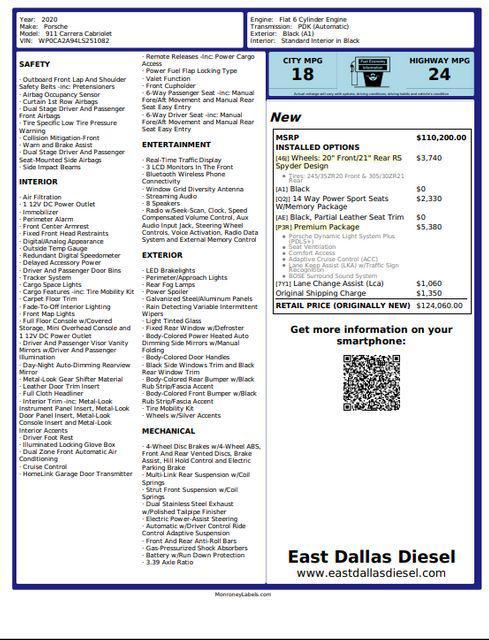 used 2020 Porsche 911 car, priced at $87,870