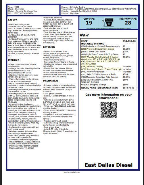 used 2004 Chevrolet Corvette car, priced at $19,994