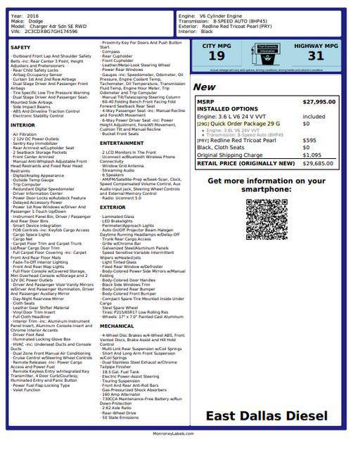 used 2016 Dodge Charger car, priced at $8,991