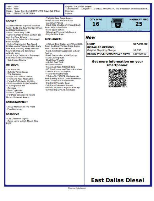 used 2020 Ford F-450 car, priced at $64,991