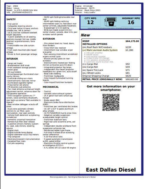 used 2004 Lexus LX 470 car, priced at $18,992