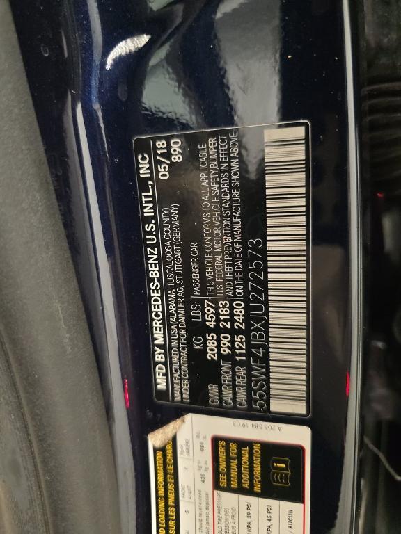 used 2018 Mercedes-Benz C-Class car, priced at $17,000