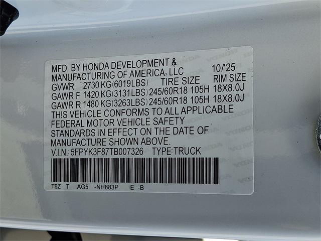 new 2026 Honda Ridgeline car, priced at $49,145