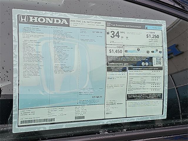 new 2026 Honda Civic car, priced at $29,090