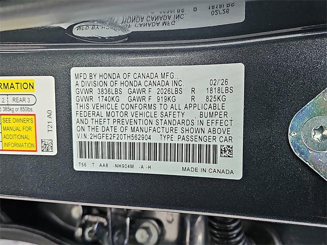 new 2026 Honda Civic car, priced at $25,890