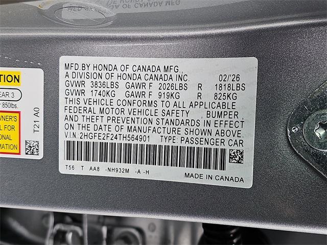 new 2026 Honda Civic car, priced at $25,890
