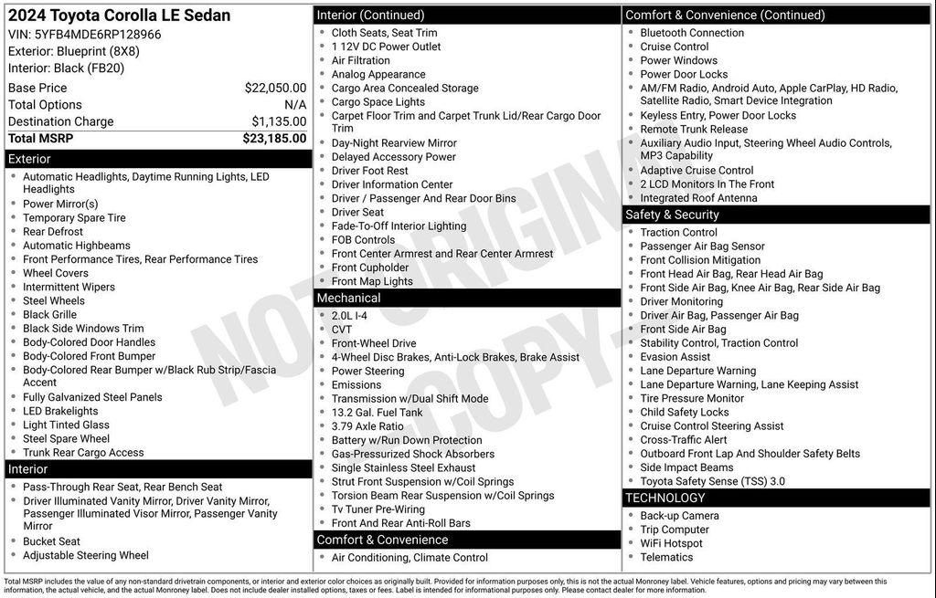 used 2024 Toyota Corolla car, priced at $21,378