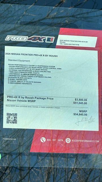 new 2026 Nissan Frontier car, priced at $49,166