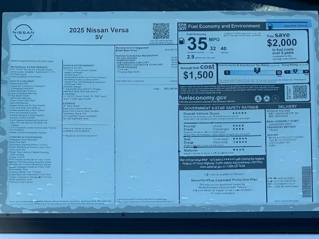 new 2025 Nissan Versa car, priced at $19,576