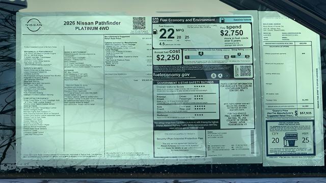 new 2026 Nissan Pathfinder car, priced at $50,627