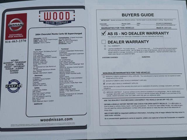 used 2004 Chevrolet Monte Carlo car, priced at $12,988