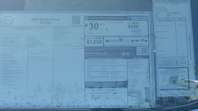 new 2026 Nissan Kicks car, priced at $26,449